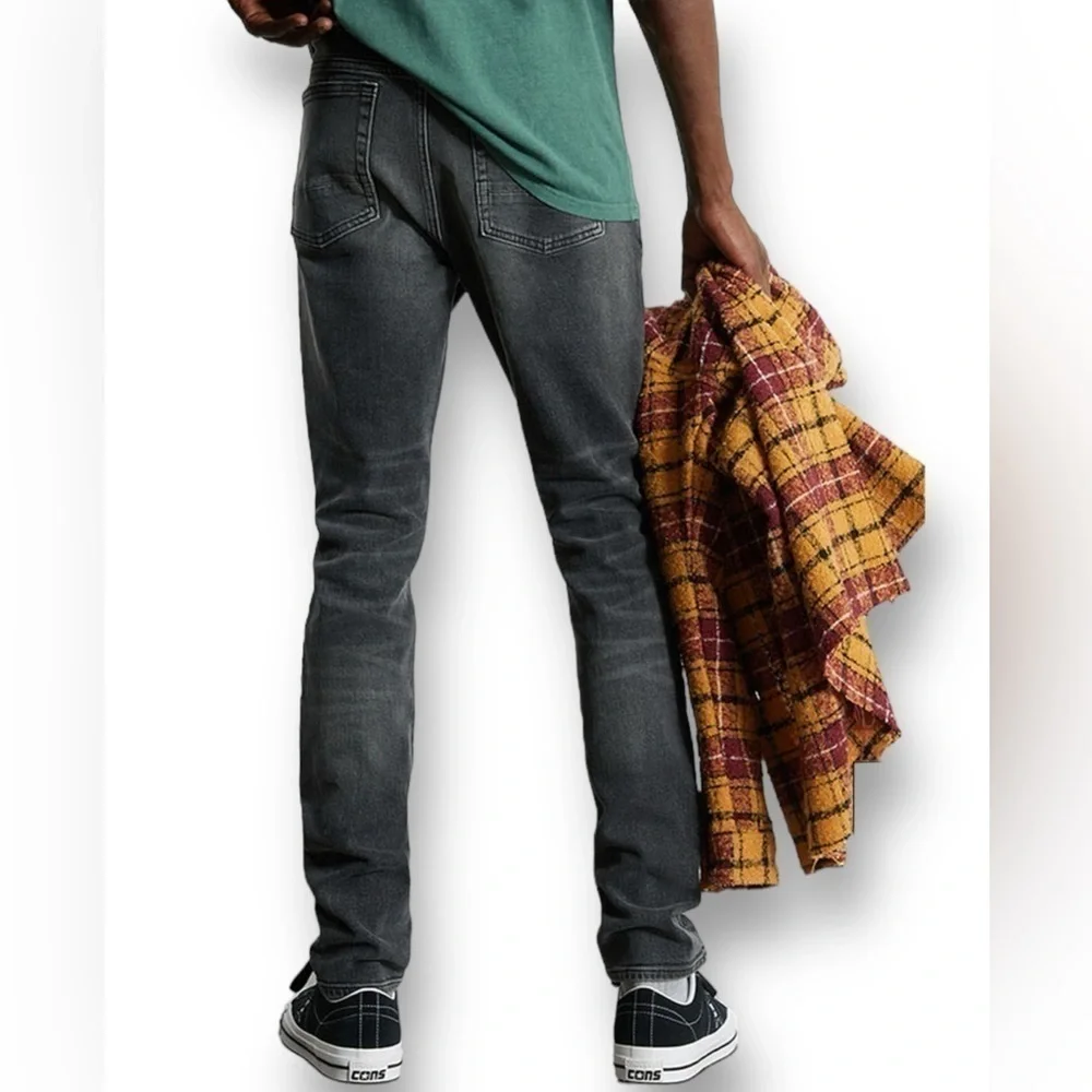 PacSun Stacked Skinny Fit Ripped Light Indigo Black Jeans Size W32/…Normcore